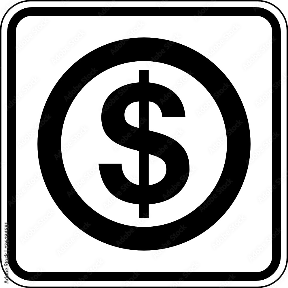 Dollar $ Währung Zahlungsmittel Schild Zeichen Symbol Dollar $ Währung Zahlungsmittel Schild Zeichen Symbol