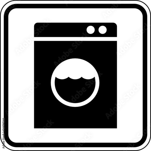 Waschmaschine Waschraum Schild Zeichen Symbol