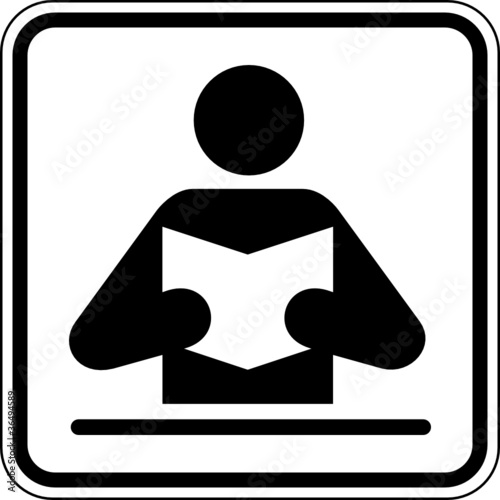 Lesen Bücherei Bibliothek Gebrauchsanleitung Schild Zeichen