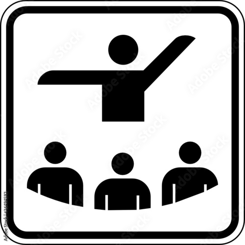 Erklären Lehrer Präsentieren Schild Zeichen Symbol