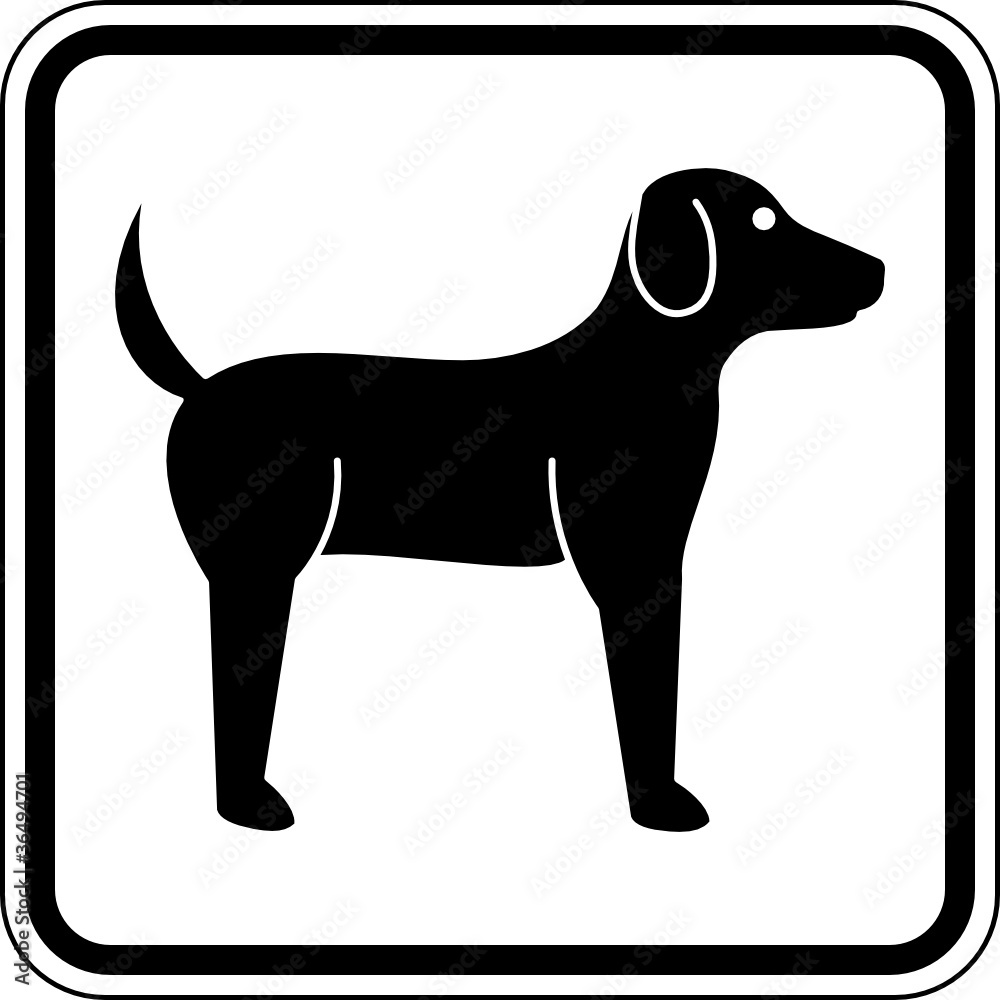 Hunde Haustiere Schild Zeichen Symbol Grafik