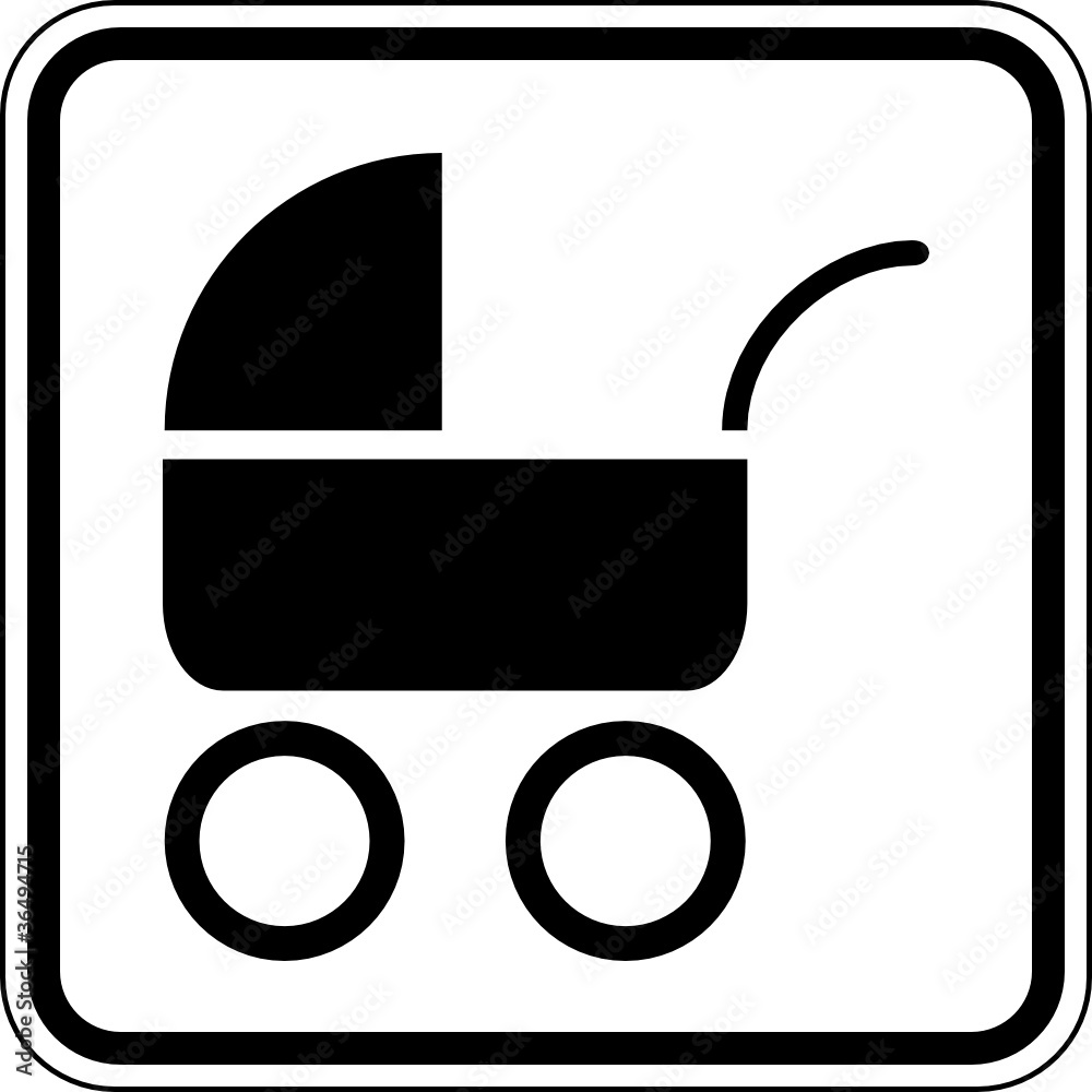 Kinderwagen Familie Baby Schild Zeichen Symbol Stock Vector | Adobe Stock