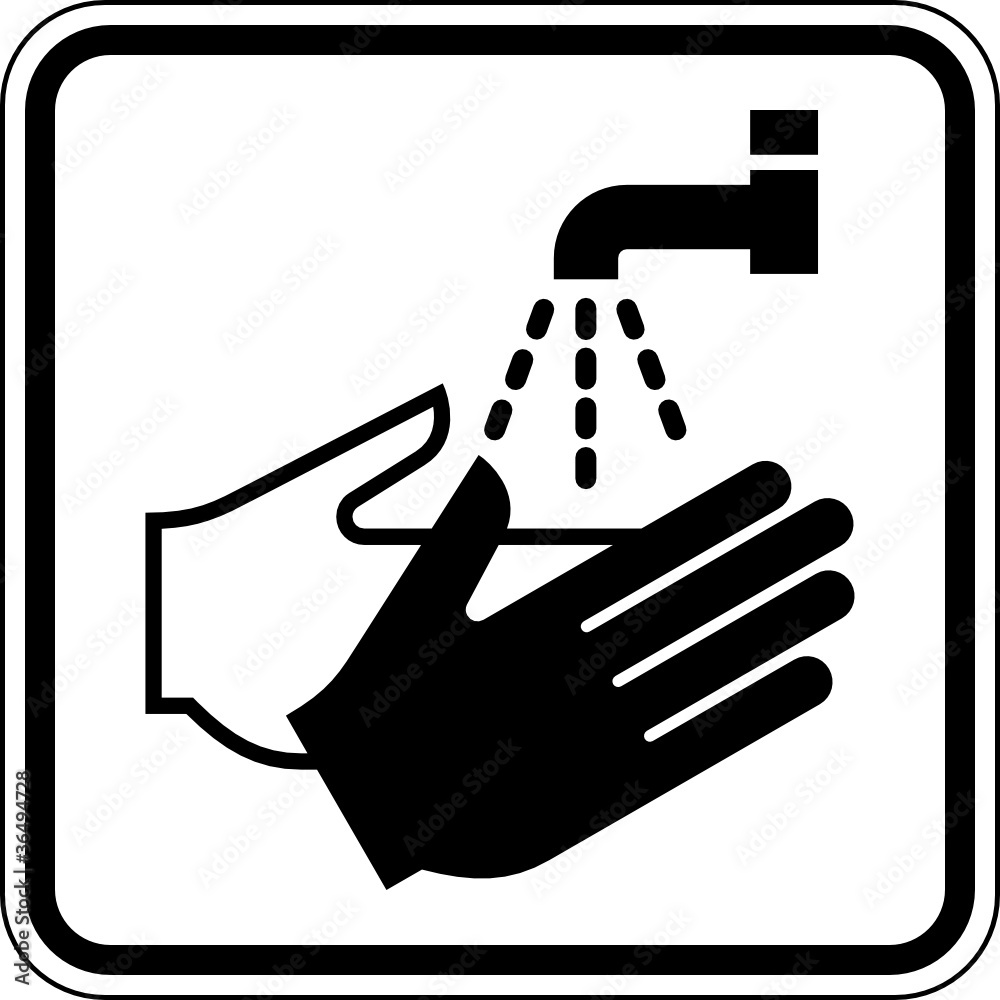 Hände waschen Hygiene Schild Zeichen Symbol Stock-Vektorgrafik | Adobe Stock