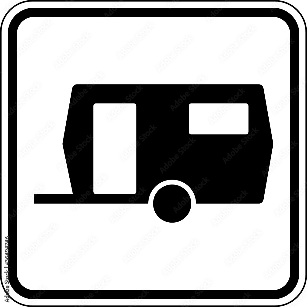 Wohnwagen Caravans Schild Zeichen Symbol Stock Vector | Adobe Stock