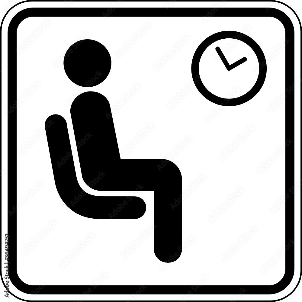 Wartezimmer Warteraum WartehalleSchild Zeichen Symbol Wartezimmer Warteraum WartehalleSchild Zeichen Symbol