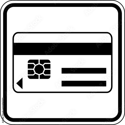 Chipkarte Geldkarte Magnetstreifen Schild Zeichen Symbol