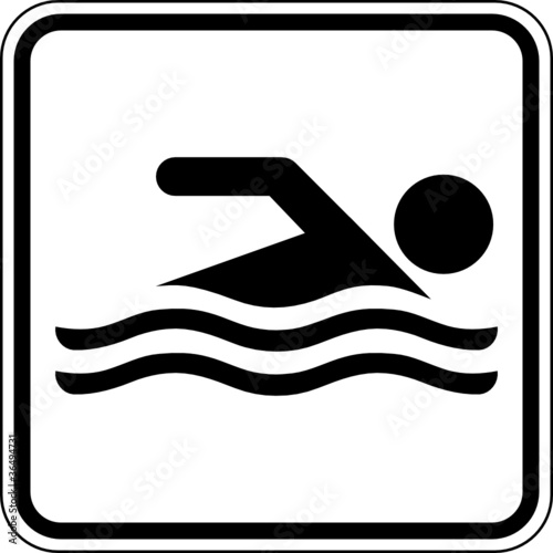 Schwimmen Schwimmer Schwimmbad Schild Zeichen