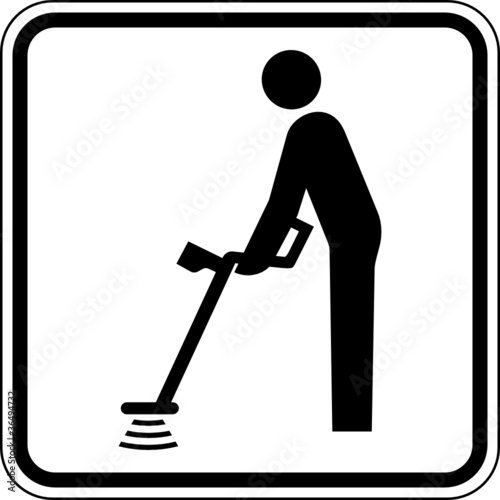 Sondengänger Sondengehen Raubgräber Schild Zeichen