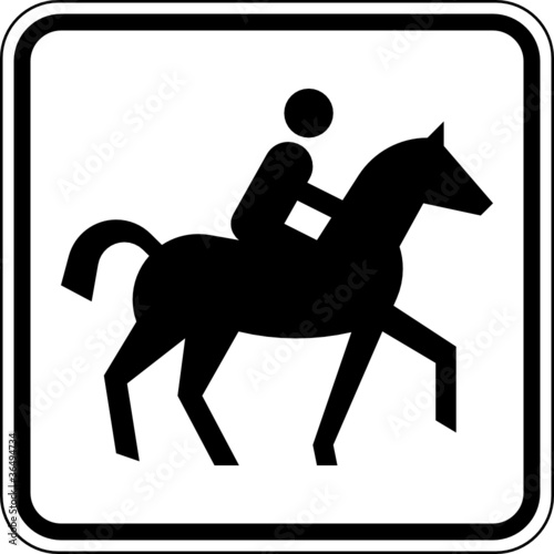 Reiten Reiter Pferd Reitsport Schild Zeichen Symbol