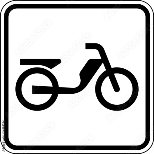 Mofa Motorfahrrad Parkplatz Schild Zeichen Symbol