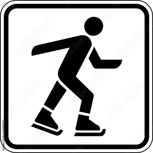 Eislaufen Schlittschuh fahren Schild Zeichen Symbol
