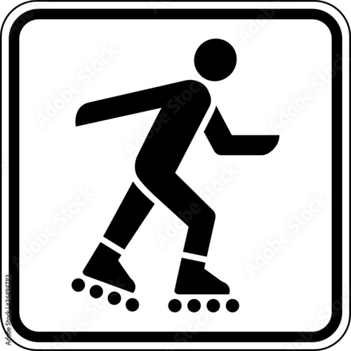 Inliner fahren Inlineskaten Schild Zeichen Symbol