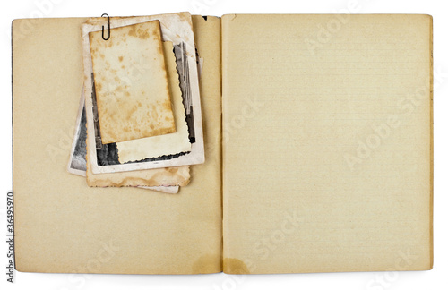 blank old opened diary or c...