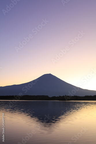 Mt. Fuji and Lake Tanuki at dawn