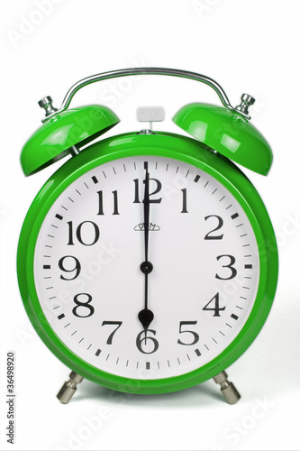 Wecker 6 Uhr / Six a clock  - grün / green