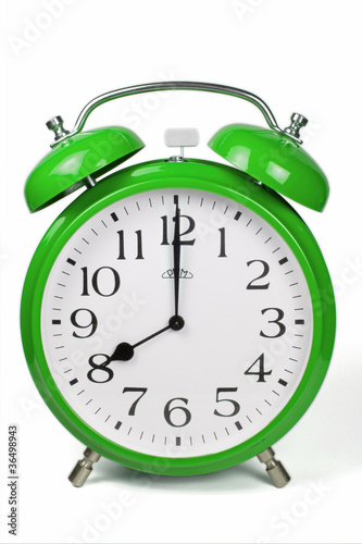 Wecker 8 Uhr / Eight a clock - grün / green Stock-Foto | Adobe Stock