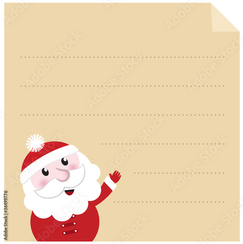 Letter to Santa - old paper parchment with character..