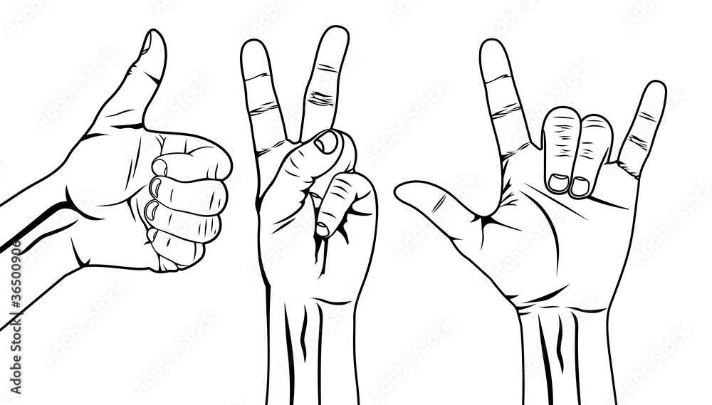 Fototapeta premium Hand symbol set