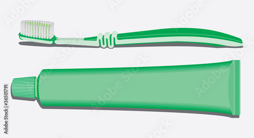 Dental brush with tooth paste