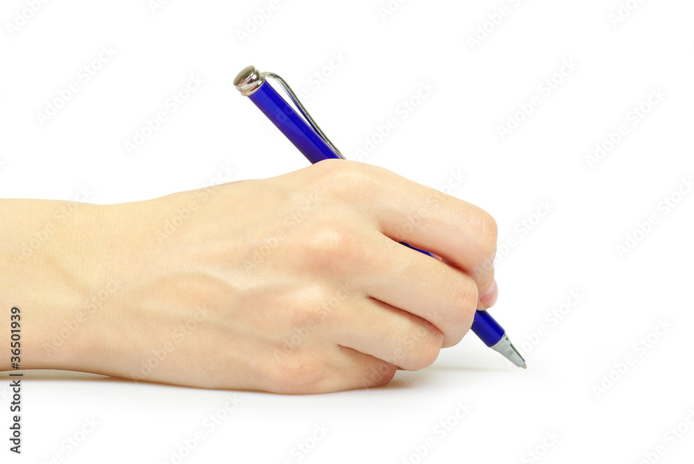 Hand holding pen Hand holding pen