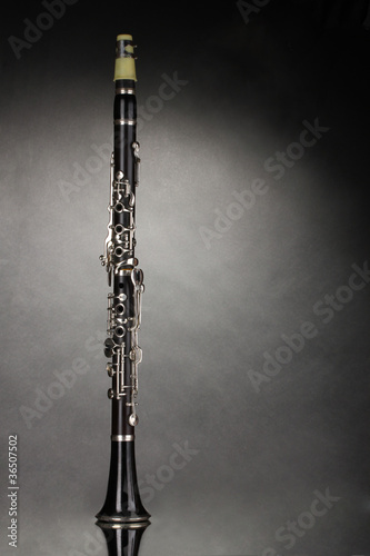 Fototapeta beautiful clarinet on a gray background