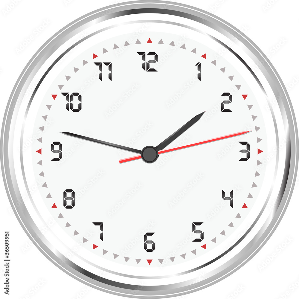 wall clock isolated on white background vector wall clock isolated on white background vector