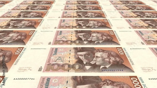 1000 DM Banknoten endlos