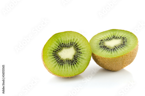 Juicy Kiwi fruit on a white background.