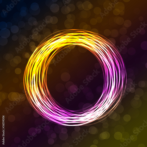 Abstract multicolored bright with rays circles background