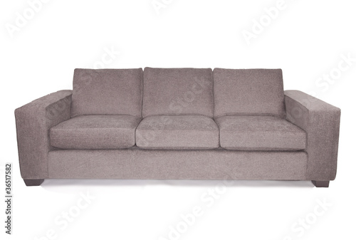 Gray couch sofa on white background