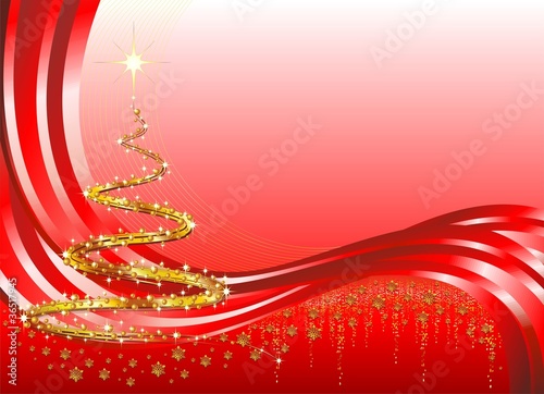 Natale Albero Astratto Oro-Christmas Abstract Background-Vector