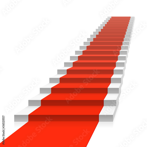 Staircase with red carpet