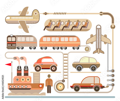 Travel & Transport - vector illustration