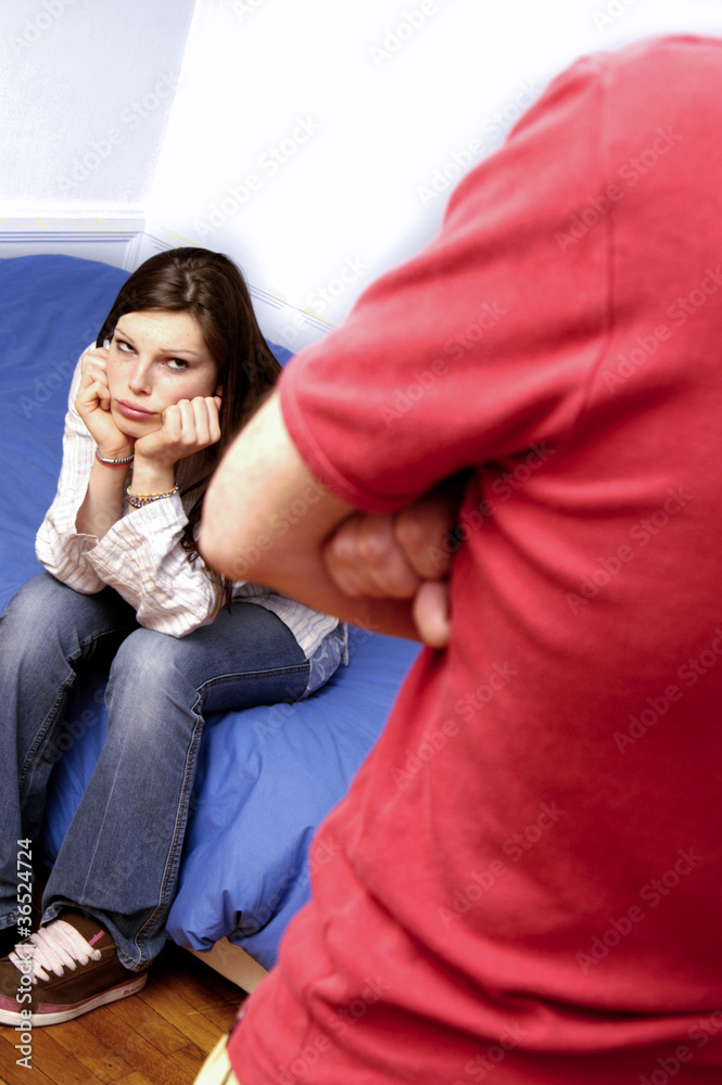 Fototapeta premium adolescente parent conflit