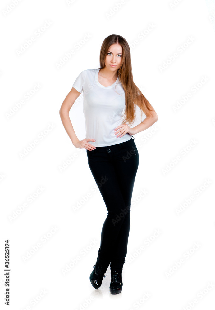 White caucasian Teen wearing a clean T-Shirt White caucasian Teen wearing a clean T-Shirt
