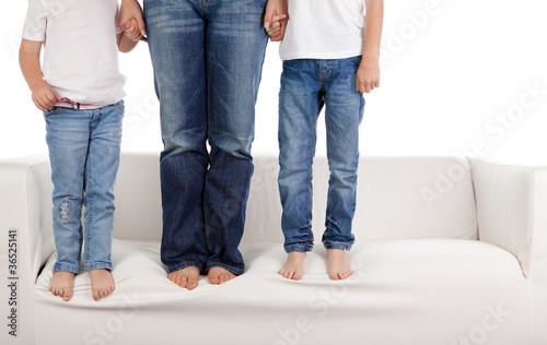 Family in jeans