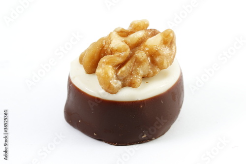 Swiss chocolates  on white background