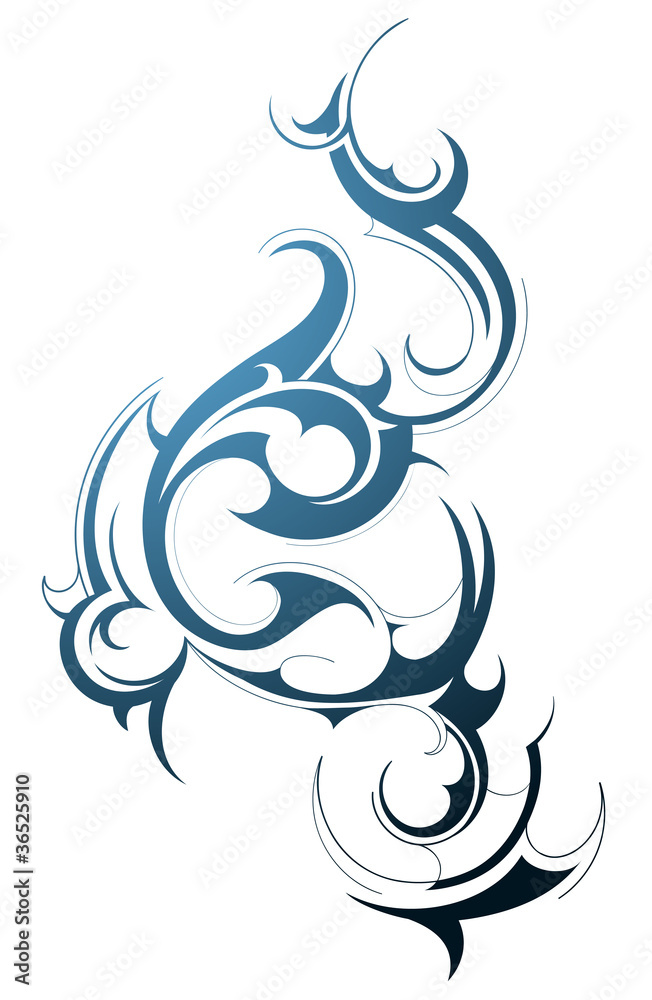Decorative shape with water swirls Decorative shape with water swirls