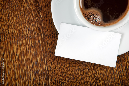 Blank card with coffee cup