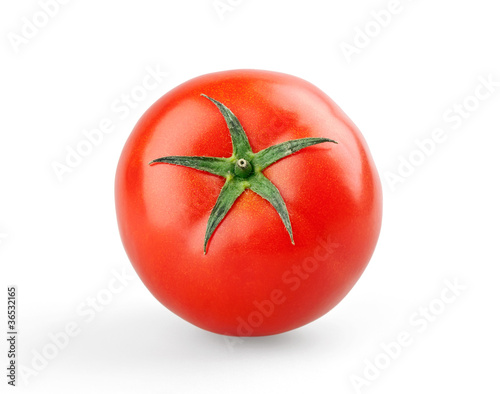 Single ripe tomato
