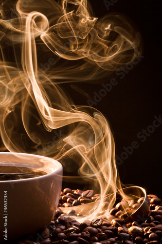 Fotografia, Obraz Smell of good cofee from a cup