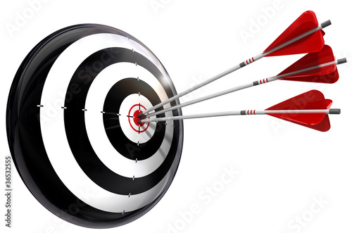 target and three arrows conceptual image