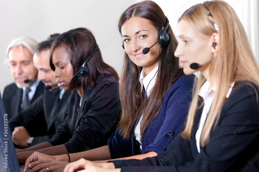 Beautiful young business customer service woman Beautiful young business customer service woman
