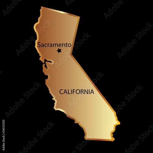 Gold california state map