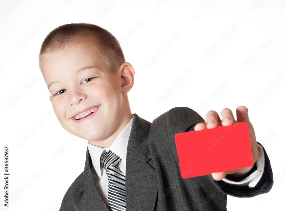 little boy holding a blank. Isolated on white background little boy holding a blank. Isolated on white background