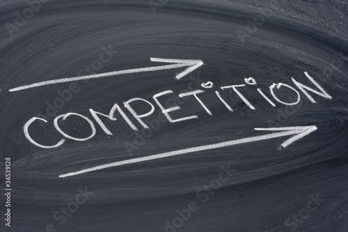 competition, word on blackboard
