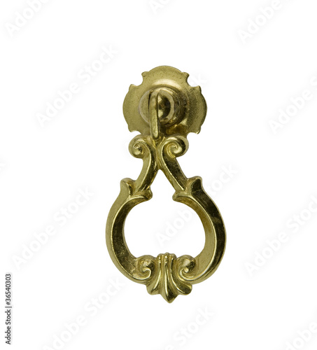 elegant brass drawer handle on a white background