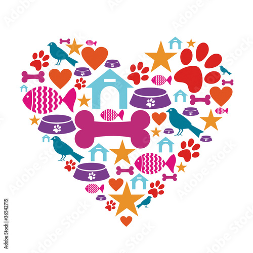 Love for pets icon collection