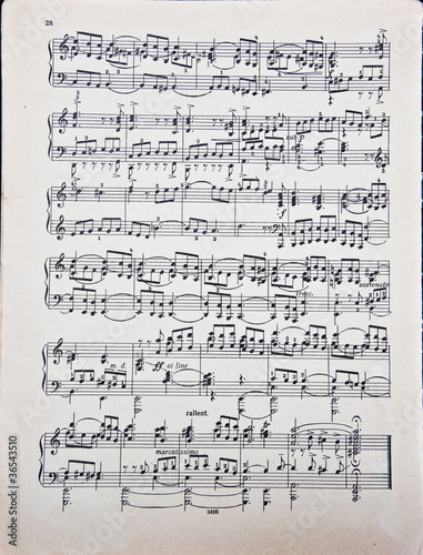 This musical page of classical music