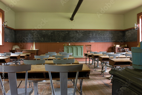 Old-time classroom in a rural school